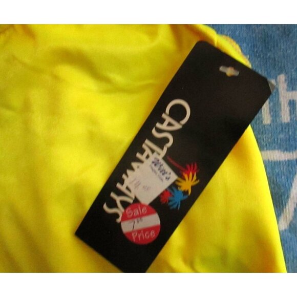 New Vintage Girls 10 Yellow One-Piece Swimsuit Size 10 Nylon Lycra Blend 1980's - Picture 3 of 4